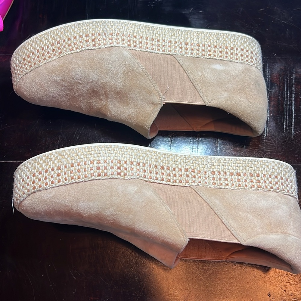 VINCE. Blush Straw Tweed Platform Sneakers - Picture 4 of 9